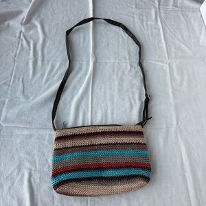 Striped Multicolor Crossbody Beach Woven Bag